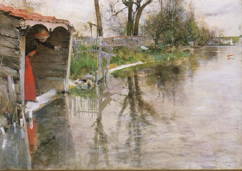 Carl Larsson By the River Loing